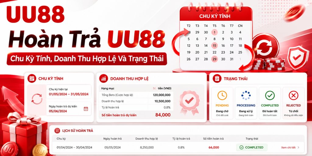 Hoàn Trả UU88 – Chu Kỳ Tính, Doanh Thu Hợp Lệ Và Trạng Thái