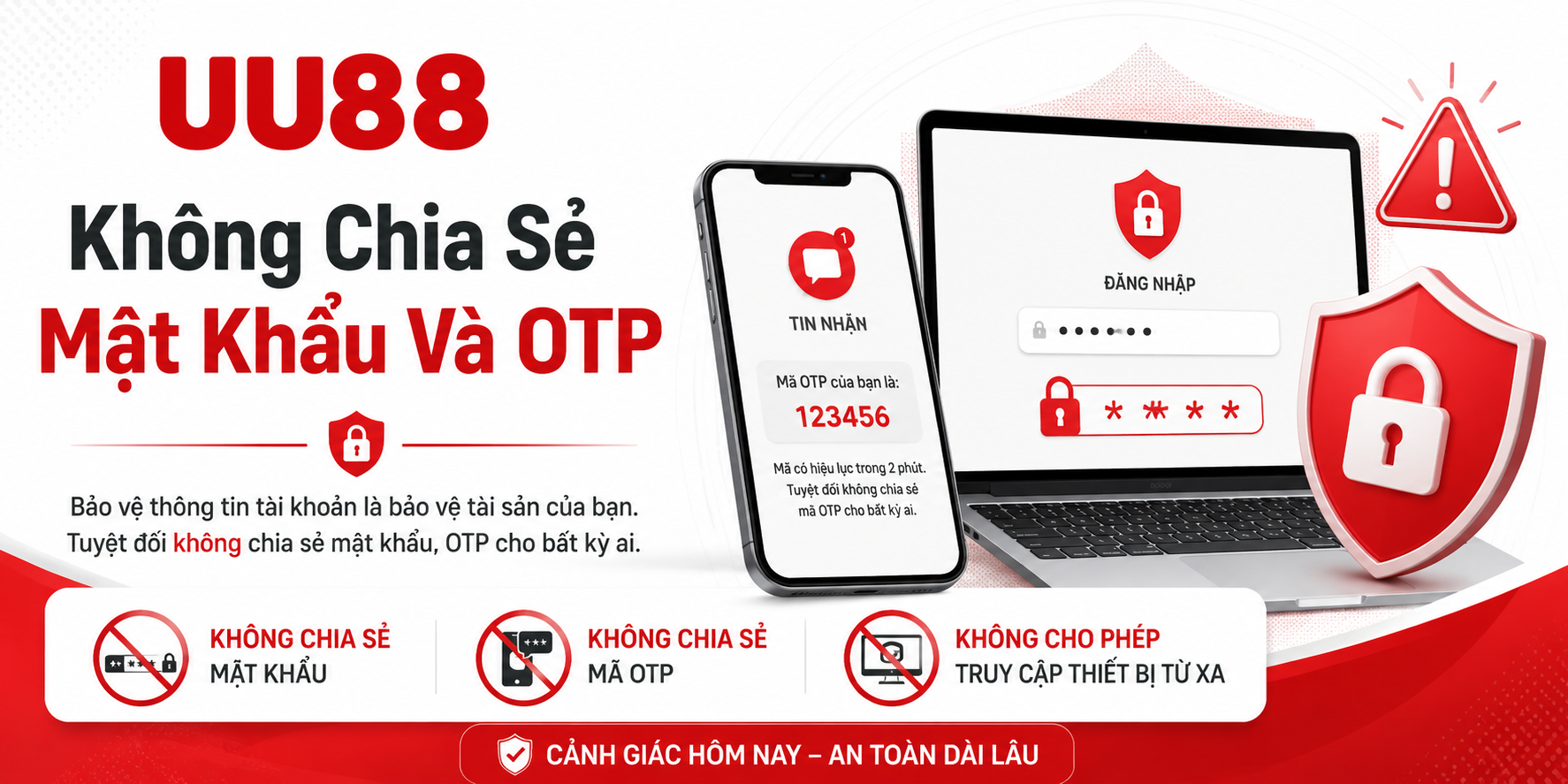 không nên chia sẽ mật khẩu và OTP